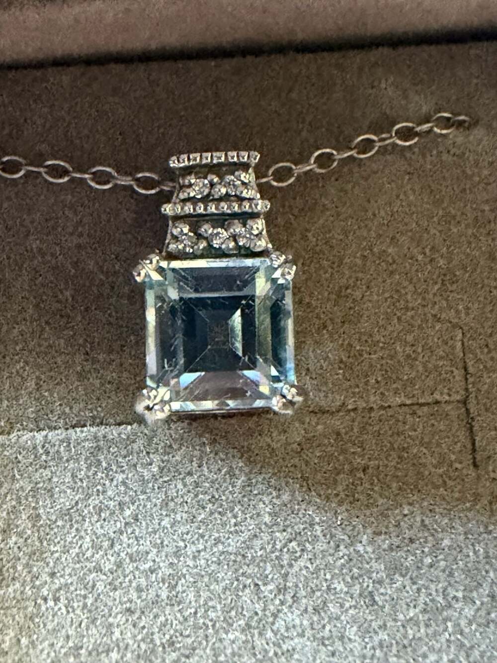 Blue Topaz December Birthstone Pendant Necklace